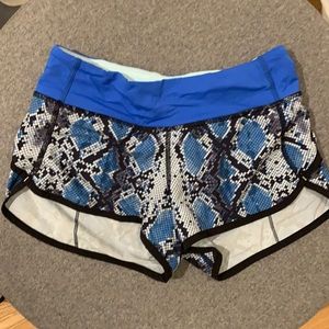 Lululemon blue snake skin shorts
